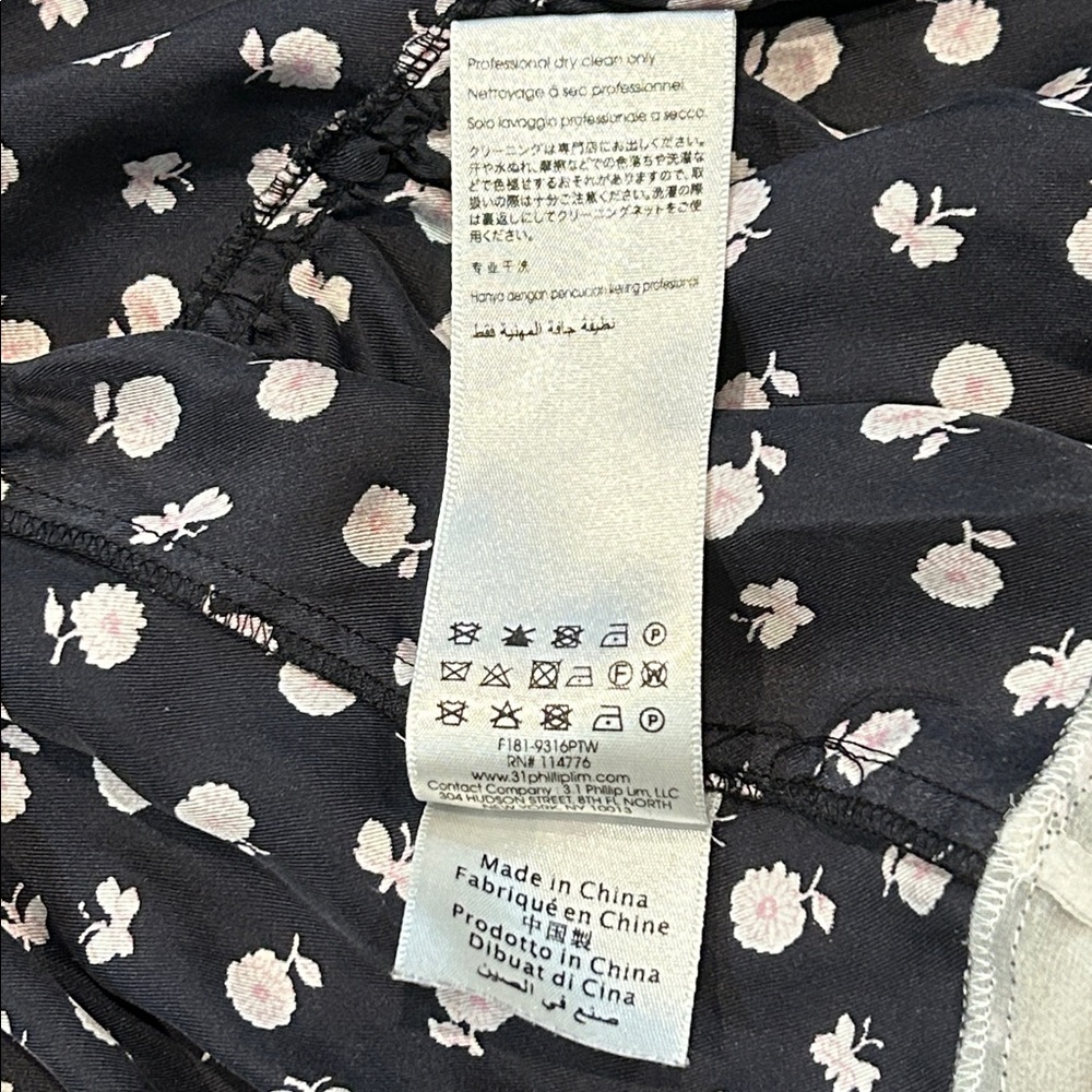 3.1 Phillip Lim Daisy Floral V-neck Gathered Dress size 4 Silk Asymmetrical Hem - Picture 8 of 17